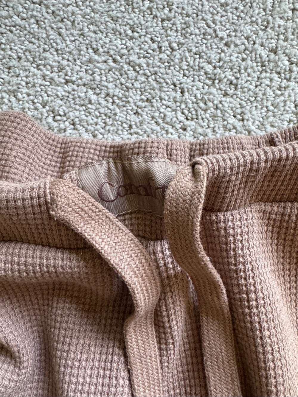Comfrt Tan Waffle Wide Leg Pants - Picture 2 of 4